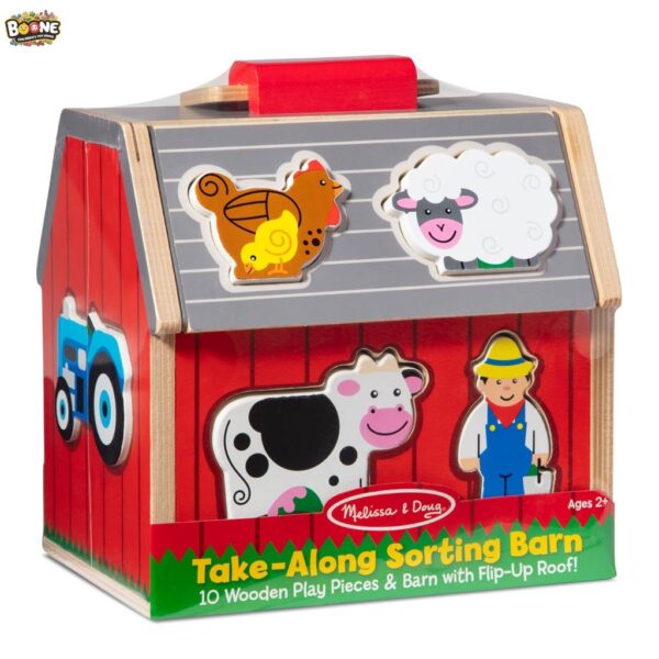 Melissa & Doug Wooden Take-Along Barn Toy